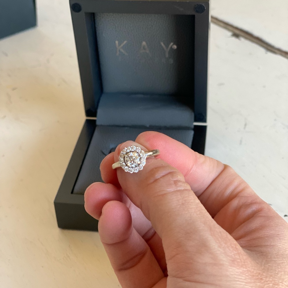 Natural Tolkowsky vintage inspired engagement ring, size 6, 0.71 total cts - Picture 3 of 13